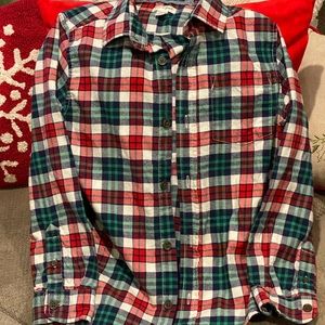 Boys Size Medium 8/10 Cat & Jack Button Down Shirt Christmas